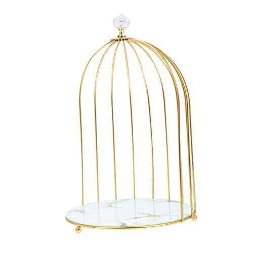 Happyyami Kosmetik Aufbewahrungsständer Vogelkäfig Form Eleganter Organizer für Make Up Parfüm und Hautpflegeprodukte für Schlafzimmer und Schreibtisch aus Hochwertigem Eisenmaterial von Happyyami