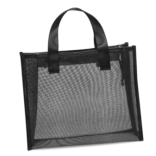 Happyyami Netztasche Mit Reißverschluss Aus Nylonmaterial Reise-Organizer Für Damen Kulturtasche Mit Sichtbares Design Viel Und Griff Für Einfachen Transport von Happyyami