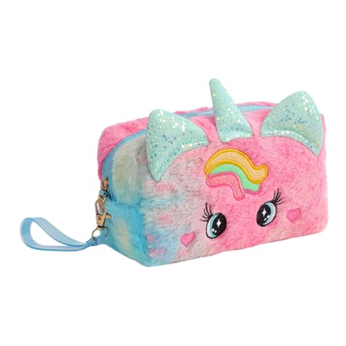 Happyyami Tragbare Kosmetiktasche Mit Reißverschluss Makeup Organizer Für Damen Plüschfarben Praktische Aufbewahrungstasche Für Schlüssel Karten Und Mobiltelefone von Happyyami