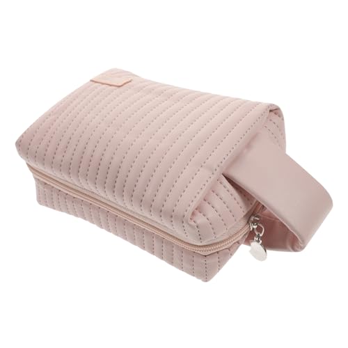 Happyyami Kosmetiktasche aus PU Leder Große wasserdichte Aufbewahrung für Make Up und Toilettenartikel Tragbare Handtasche für Damen für Reisen und Alltag von Happyyami
