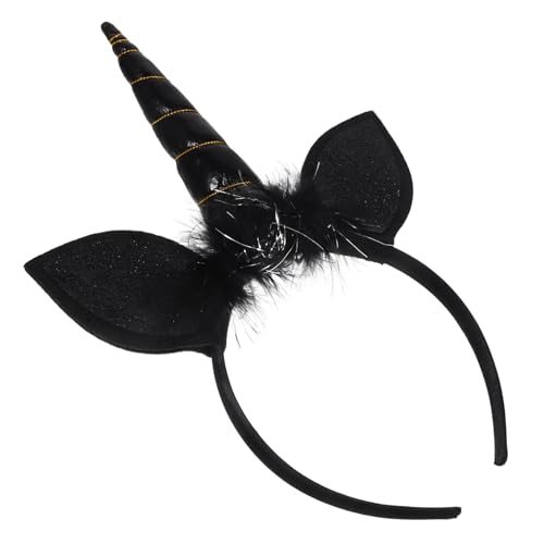 Happyyami Einhorn-haarreif Schwarz Für Junge Mädchen Party Kopfbedeckung Cosplay Kopfschmuck Mit Exquisiter Verarbeitung Auffälliges Haar-dekor Für Performance-events Und Fotorequisiten von Happyyami