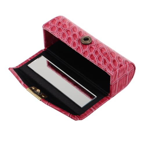 Happyyami Lippenstift Organizer mit Spiegel PU Leder Kosmetik Aufbewahrungstasche für Damen Tragbare und Leichte Lippenstift Halterung für Reisen und Makeup Storage von Happyyami