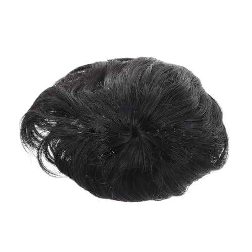 Happyyami Männer Haarteil für Stellen Leichtes Kurzhaarperücke Unsichtbares Nahtloses Haarersatzstück für Mittlere Männer Realistisches Synthetisches Haar für Besondere Anlässe von Happyyami