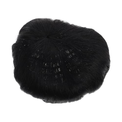 Happyyami Herren Toupet Aus Echtem Haar Natürliches Schwarzes Kurzes Haarteil Für Männer Realistische Herren Perücke Für Täglichen Gebrauch Anpassbar Für Verschiedene Anlässe von Happyyami