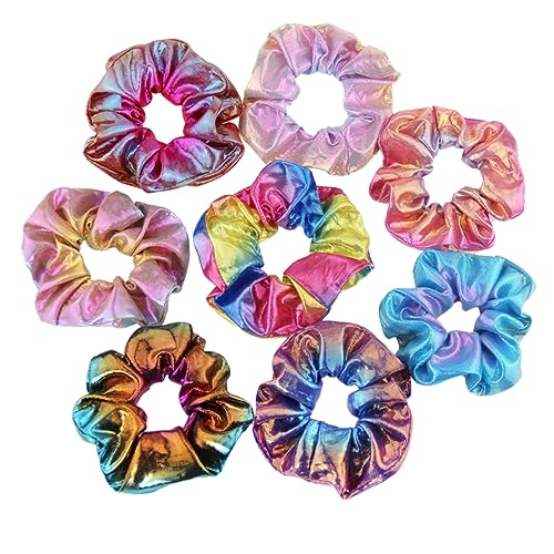 Happyyami 24stücke Teiliges Metallic Rainbow Haarbänder Gilding Zwei-farben Haargummis Für Damen Und Mädchen Ponytail Vielseitige Haaraccessoires Blau Braun Gelb Grün Und Rosa von Happyyami