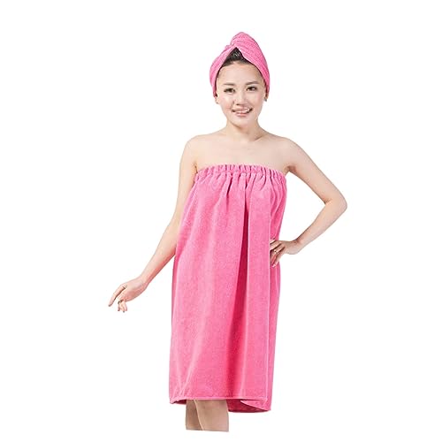 Happyyami Mikrofaser Duschhandtuch Und Haartrockentuch Set Saugfähiges Badetuch Rosy Für Damen Für Dem Duschen Reisen Und Wellness von Happyyami