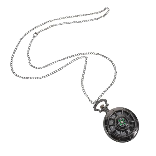 Happyyami Mode-Taschenuhr mechanische Taschenuhr Taschenuhr-Requisite kleine Kompass-Taschenuhr Kompass-Schlüsselanhänger Kompass Taschenuhr Retro-Kompassuhr Wanderkompass Kunststoff Black von Happyyami