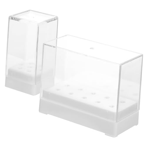 Happyyami Nagelbohrerhalter mit 10 Löchern Kunststoff Nagelbohrer Aufbewahrungsbox Organizer für Maniküre für Nagelstudios und Zuhause von Happyyami