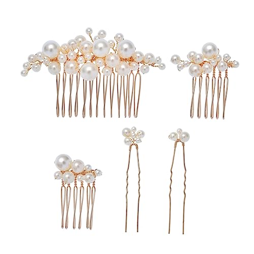 Happyyami Perlen Haarkamm Für Braut Mit Haarnadeln Stilvolle Hochzeit Haar Zubehör Perlendekor Kopfschmuck Für Frauen Und Mädchen von Happyyami