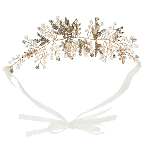 Happyyami Perlen Stirnband Für Damen Kunstperlen Haarband Glänzendes Brauthaarband Brautkopfschmuck Strass-haarband Hochzeitshaarband Haarband-accessoires von Happyyami