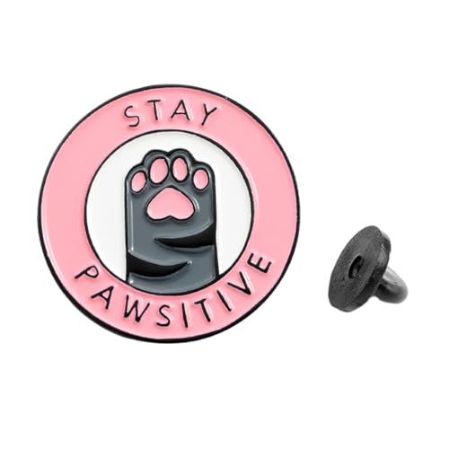 1Stück Cartoon Brosche Anstecknadel mit Rosa Katzenkralle Runde Corsage für Frauen Modisches Dekorationsabzeichen für Kleidung und Taschen von Happyyami