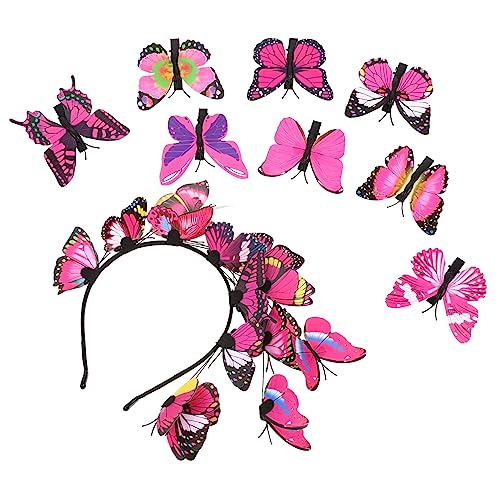 Happyyami Schmetterlinge Haarband Und Haarklammern Für Frauen 9 Stück Rosa Für Kreative Frisuren Bequem Für Hochzeiten Und Partys von Happyyami
