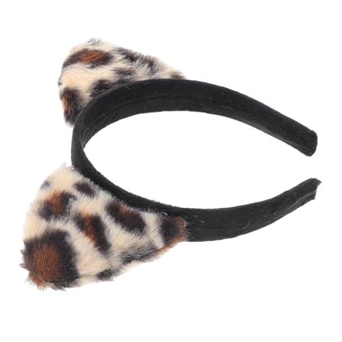 Happyyami Leoparden Stirnband Mit Katzenohren Haarband Für Mädchen Dekoratives Kopfbedeckung Für Halloween Party Und Cosplay Anlässe Bequemer Sitz von Happyyami