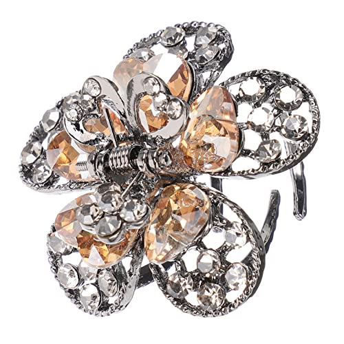 Happyyami Vintage Strass Haarklammer Blumen Für Frauen Und Mädchen Dekorative Kleine Haarklammer Für Dünnes Haar Mit Strasssteinen Für Frisuren Und Fotoshootings in Champagnerfarbe von Happyyami
