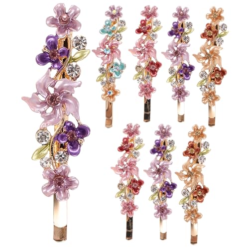 Happyyami 8stücke Blumen Haarspangen Mit Strasssteinen Für Damen Haarnadel Zum Dekorieren Von Frisuren Für Hochzeit Party Alltag von Happyyami