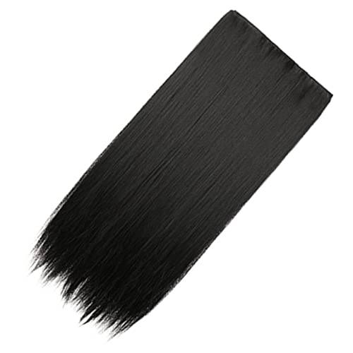 Happyyami Stück Lange Glatte Haare Perücke Haarspangen Für Frauen Farbe Faux Haarspange Gefälschte Haarverlängerungen Echtes Zubehör Perücken Mädchen Toppers Künstliches Haar Schwarz von Happyyami