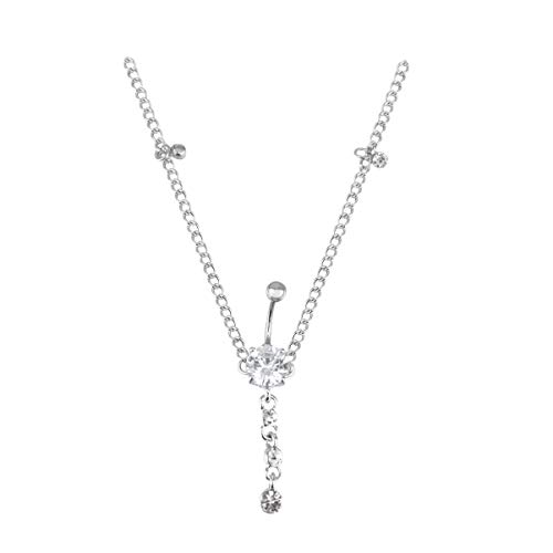 Happyyami Taille Kette Strass Körper Kette Bauchnabel Ringe Nabel Piercing Schmuck für Dame Frauen von Happyyami