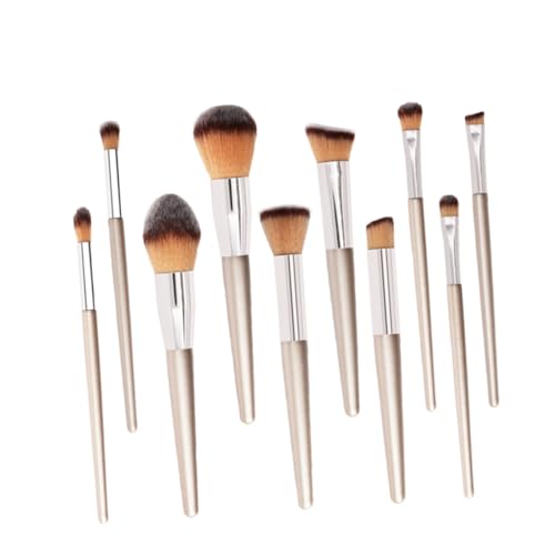 Happyyami 10stücke Kosmetikpinsel Set Mit Teilen Für Make-up Hochwertige Borsten Und Holzgriff Für Frauen Und Mädchen Make-up-tool Für Täglichen Gebrauch von Happyyami