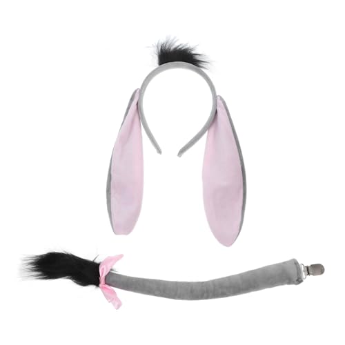 Happyyami Tier-kostüm-zubehör-set Mit Esel-ohren Stirnband Und Kostüm-kopfbedeckung Süße Tier-stirnband Cartoon-kostüm-stirnband Halloween-accessoire Für Junge Mädchen Und von Happyyami