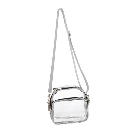 Happyyami Transparente Crossbody Tasche aus Robustem PVC Verstellbarer Schulterriemen mit Fronttasche Leichte Durchsichtige Umhängetasche für Frauen Geeignet für Konzerte Festivals von Happyyami