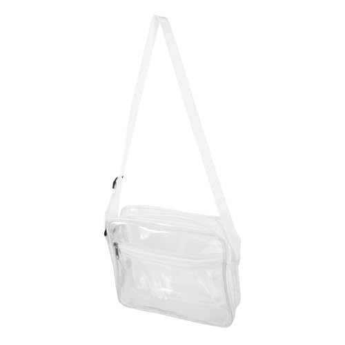 Happyyami Transparente Umhängetasche Tasche Mit Großem Fassungsvermögen Schultertasche Klarsichttaschen Für Damen Umhängetasche Für Damen Weiß Tragbar Kleine Tasche PVC Fräulein von Happyyami