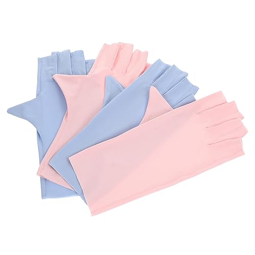 Happyyami 2paare Uv-nagel-handschuhe Für Maniküre Atmungsaktive Fingerlose Schutzhandschuhe Schutz Vor Uv-strahlen Für Nagelkunst Und Gel-nägel von Happyyami