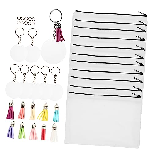 Happyyami Wärmetransfer-Kosmetiktasche DIY Sublimations-Canvas-Tasche Leere Make-up-Tasche Kosmetik-Aufbewahrungstasche Organizer Mit Reißverschluss Für Reisen Und Geschäftsreisen von Happyyami