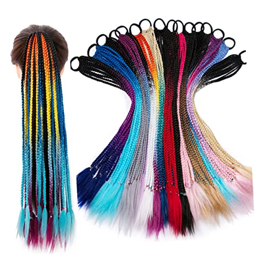 Happyyami Zopfhaarseil Zopfperücken-accessoire Pferdeschwanz-haargummi Elastische Haargummis Mädchen-ringzöpfe Pferdeschwanzhalterring Violett von Happyyami