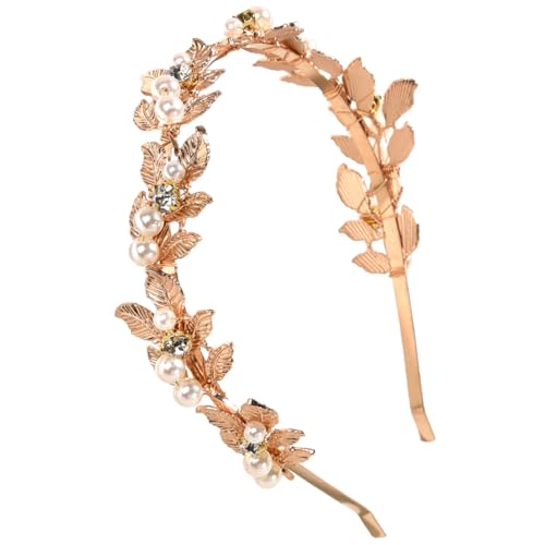 Happyyami Perle Stirnband Haar Schmuck Frau Headwear Braut Stirnband Für Hochzeit Blätterkrone Brautaccessoires Haarschmuck Für Abschlussball Der Frau Blumenmädchenkronen Für Hochzeiten von Happyyami