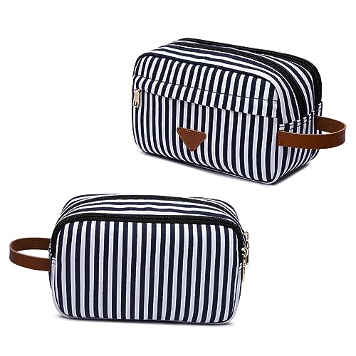 Happyyami wasserdichte Kosmetiktasche Aus Leinwand Mit Reißverschluss Große Reise-schminkbeutel Für Beauty-Accessoires Für Frauen Und Mädchen Im Alltag Oder Unterwegs von Happyyami