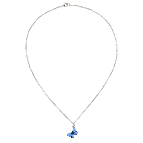 Elegante Blaue Schmetterling Halskette Aus Edelstahl - Zarte Choker Für Frauen Und Mädchen Perfekt Für Geschenke Zu Weihnachten Hochzeiten Und Geburtstagsfeiern von Happyyami