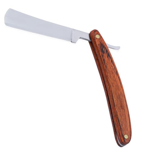 Klassisches Stahl Rasiermesser mit Holzgriff Professionelles Rasierwerkzeug für Herren für Barbershops und Heimgebrauch Tragbar und Sicher und Einfach Handhabung von Happyyami