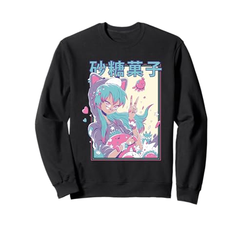 Candycore Kawaii Anime-Mädchen Sweatshirt von Harajuku Anime Girls Art