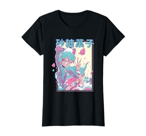 Candycore Kawaii Anime-Mädchen T-Shirt von Harajuku Anime Girls Art