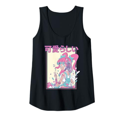 Damen Kawaii Candycore Bezauberndes Anime-Mädchen Tank Top von Harajuku Anime Girls Art