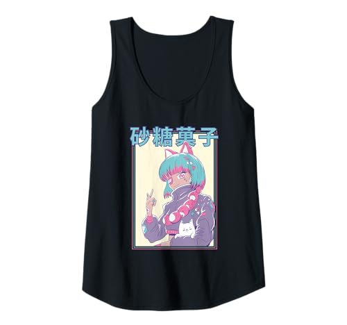 Damen Kawaii Candycore Bezauberndes Anime-Mädchen Tank Top von Harajuku Anime Girls Art