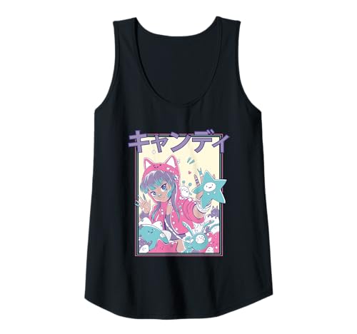 Damen Kawaii Candycore Bezauberndes Anime-Mädchen Tank Top von Harajuku Anime Girls Art