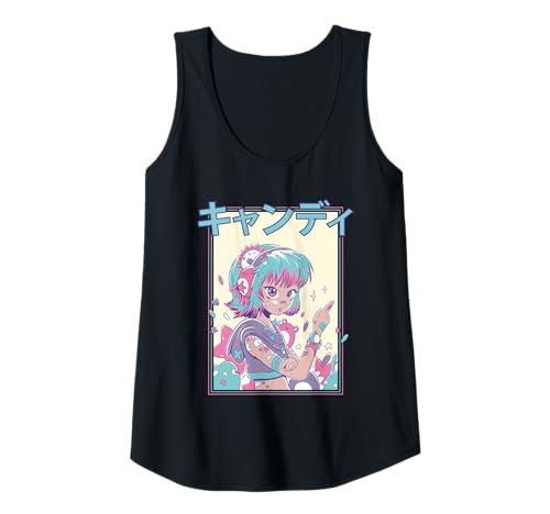 Damen Kawaii Candycore Bezauberndes Anime-Mädchen Tank Top von Harajuku Anime Girls Art