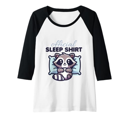 Damen Süßer Waschbär Schlafenszeit - Offizieller Schlaf Raglan von Harajuku Anime Girls Art