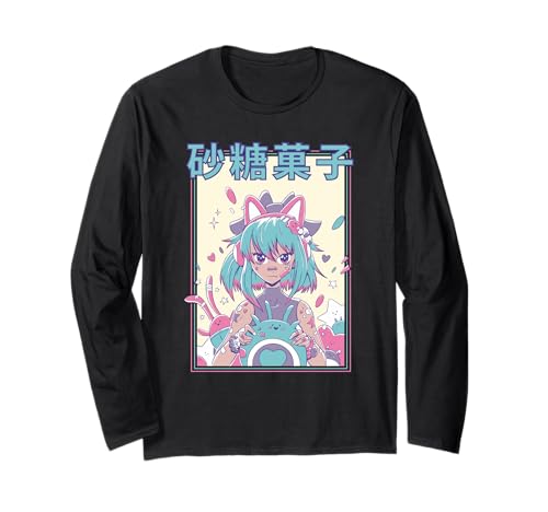 Kawaii Anime-Gamer-Mädchen Langarmshirt von Harajuku Anime Girls Art