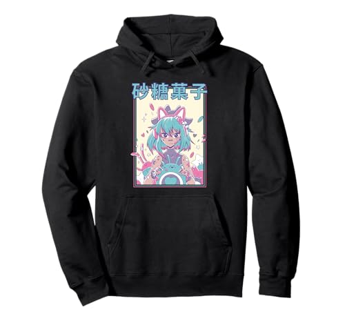 Kawaii Anime-Gamer-Mädchen Pullover Hoodie von Harajuku Anime Girls Art