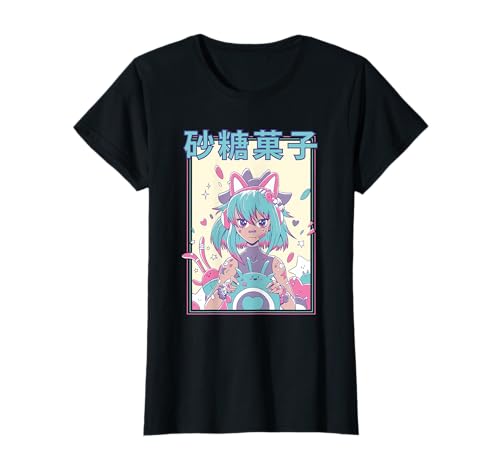 Kawaii Anime-Gamer-Mädchen T-Shirt von Harajuku Anime Girls Art