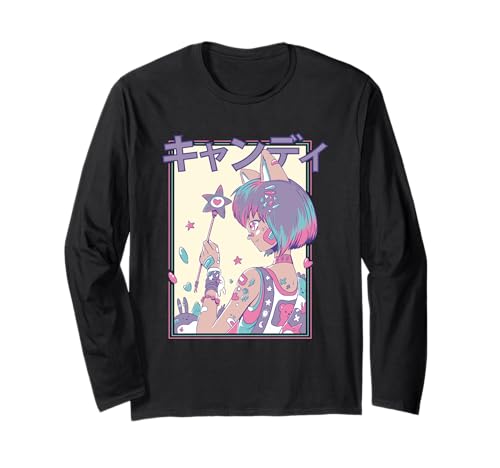 Kawaii Candycore Anime-Mädchen Langarmshirt von Harajuku Anime Girls Art