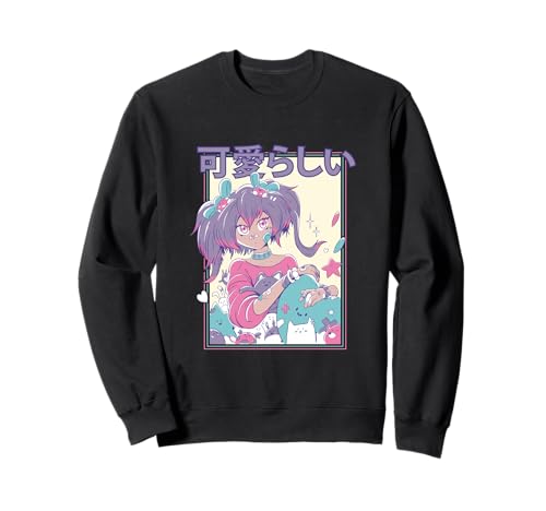 Kawaii Candycore Anime-Mädchen Sweatshirt von Harajuku Anime Girls Art