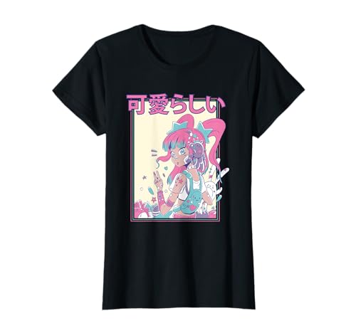 Kawaii Candycore Bezauberndes Anime-Mädchen T-Shirt von Harajuku Anime Girls Art
