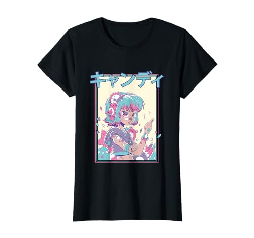Kawaii Candycore Bezauberndes Anime-Mädchen T-Shirt von Harajuku Anime Girls Art