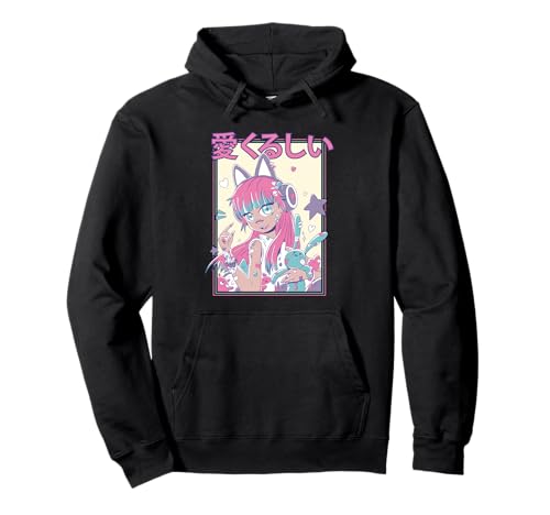 Kawaii Candycore Liebenswertes Anime-Mädchen Pullover Hoodie von Harajuku Anime Girls Art