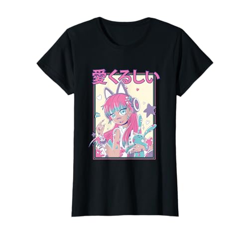 Kawaii Candycore Liebenswertes Anime-Mädchen T-Shirt von Harajuku Anime Girls Art