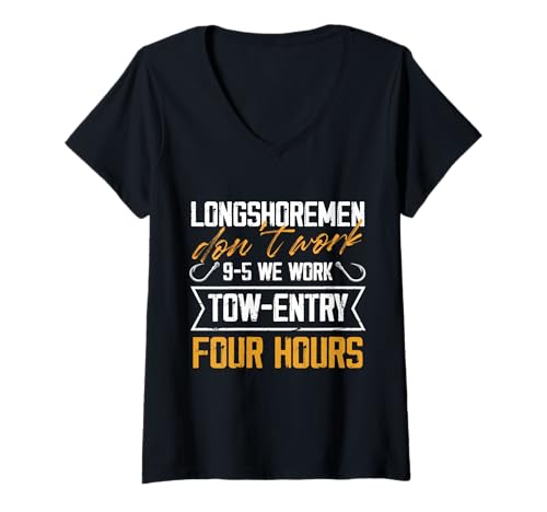 Damen Hafenarbeiter, Arbeitsethik, Design T-Shirt mit V-Ausschnitt Damen Hafenarbeiter, Arbeitsethik, Design T-Shirt mit V-Ausschnitt von Harbor Crew Apparel