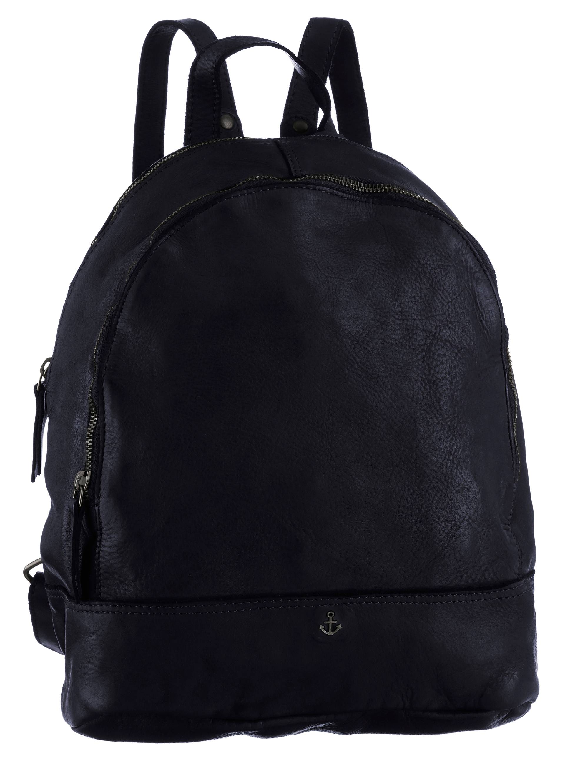 HARBOUR 2nd Cityrucksack "Meghan", aus Leder mit typischen Marken-Anker-Label und Schmuckanhänger von Harbour 2nd